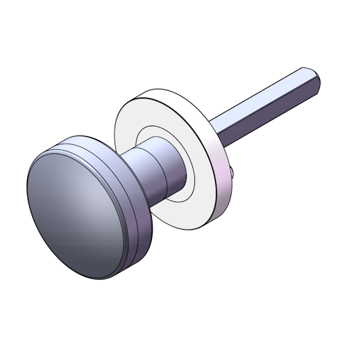 Griffwerk Kombi-Knopf R2 mit Knopfrosettet M5-Gewinde -Edelstahl matt