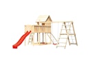 Vorschaubild Akubi Stelzenhaus Frieda mit Wellenrutsche, Doppelschaukelanbau, Klettergerüst, Anbauplattform und Netzrampe