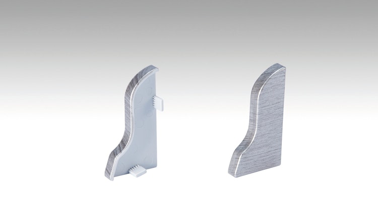 RESTPOSTEN SALE MEISTER Endkappen Fußleiste Profil 1MK / Edelstahl-Optik 2002