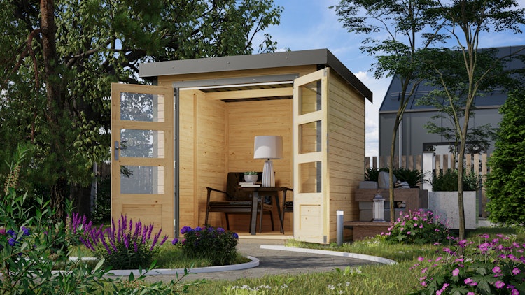 Karibu Metall-Holzgartenhaus Hybridhaus Jupiter A/B/C/D - 19 mm/0,5 mm