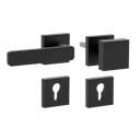 Vorschaubild GRIFFWERK Wechselgarnitur MINIMAL MODERN Schraubtechnik GK4 Rosetten eckig Knopf SQUARE Graphitschwarz L