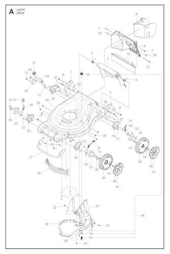 Husqvarna Rasenmäher gelegentliche Nutzung L421P, 96133003300, 2017-10