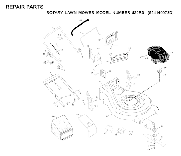 Husqvarna Rasenmäher gelegentliche Nutzung 530 RS, 954140072 D, 1999-12