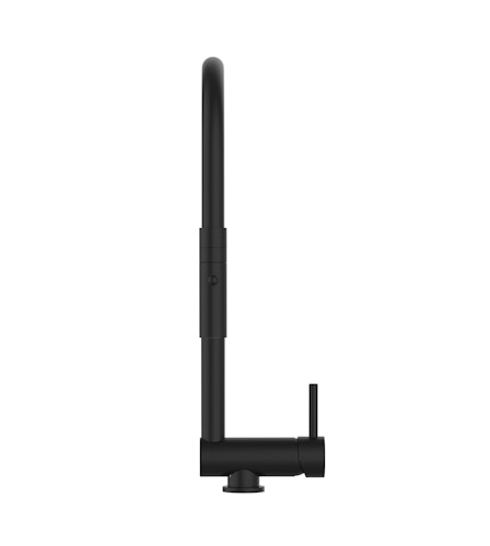 Wasserhahn Vorfenster Küchenarmatur, Umklappbar 6 CM, mit 360° schwenkbarem Auslauf, abnehmbare 2 strahl Handbrause, Schwarz Matt / Schwarz