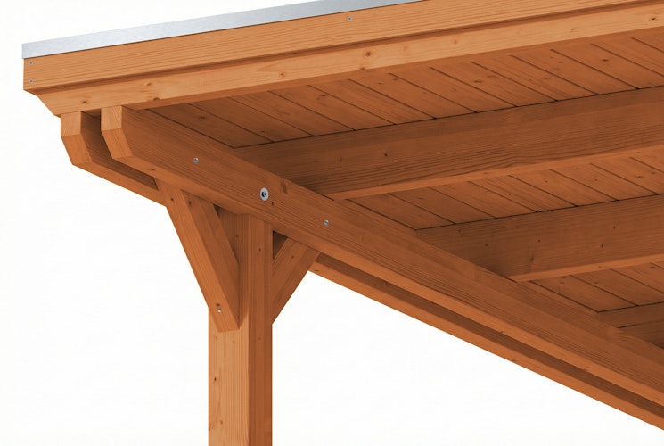 Skan Holz Emsland - Flachdach Doppelcarport aus Leimholz Breite 609 cm