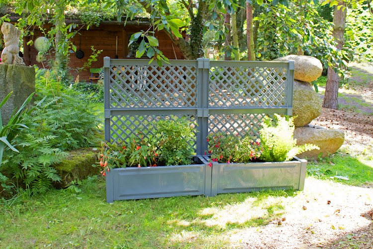 KHW Pflanzkasten groß mit Spalier 100 cm (2-tlg.) 2er Set