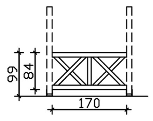 Skan Holz Andreaskreuz-Brüstung für Terrassenüberdachung Leimholz