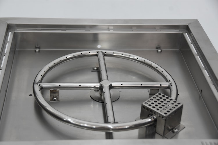 Gardenforma Einbau Gasbrenner für Gas Feuerstelle - quadratisch