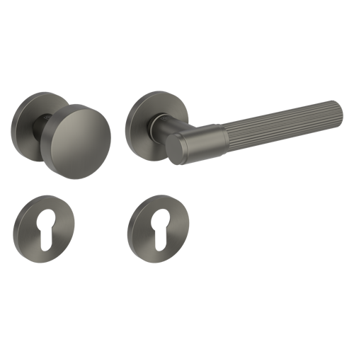 Griffwerk Wechselgarnitur VAYA 136 ARIS fast2fix Fast2Fix Rosetten rund Knopf R2 Kaschmirgrau L