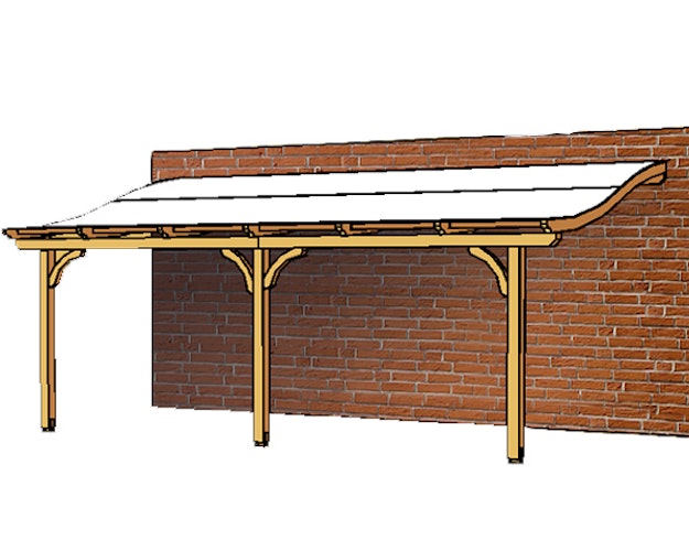 Skan Holz Terrassenüberdachung Venezia mit Mittelpfosten Breite 648 cm