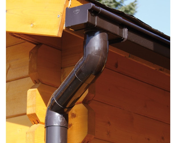 Kunststoff Dachrinnenset für Karibu Pavillon Oslo 2 Douglasie