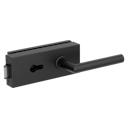 Vorschaubild Griffwerk Ganzglasdrehtürbeschlagset FABRICO mit L-Form-Griffpaar in Edelstahl / Graphitschwarz Studio/Office