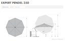 Vorschaubild doppler Pendelschirm EXPERT 350, Aluminium Silber / 100 % Polypropylen 220 g/m²
