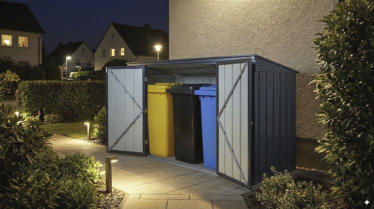 Globel Mülltonnenbox "Easy" mit Klappdeckel für bis zu 3 Mülltonnen