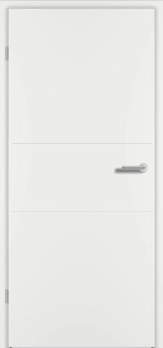 Prüm Zimmertürblatt ROYAL mit 2 waagerechten Querstreifen RAL 9016 Weißlack TB RY-433 RS