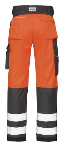 Snickers 3233 Hi Vis Hose, Klasse 2 mit Holstertaschen