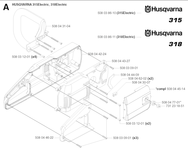Husqvarna Motorsägen elektrisch 318 ELECTRIC, 20030100001-Current