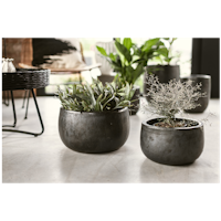 Vosteen Design Blumentopf /  Pflanzgefäß Terrakotta schwarz ø 30 cm x H 18 cm, 37 cm x H 22 cm