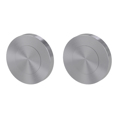 Griffwerk Rosettenpaar rund GK4 -Edelstahl matt Schraubt. -BL -mit Symbol (MF)