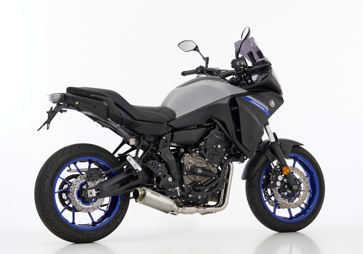 SHARK KOMPLETTANLAGE Titan silber SRC 4 für YAMAHA MT-07,Tracer 7/GT,XSR700 / XTribute / Legacy EURO5  