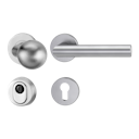 Vorschaubild Griffwerk LUCIA PROFESSIONAL Schraubtechnik -Edelstahl matt Schutzrosettengarnitur -Knopf R3 -ZA -Kombi-Innenrosettensatz rund