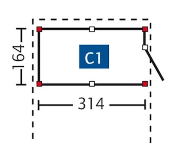 Skan Holz Abstellraum C1 für Carports - Profilschalung