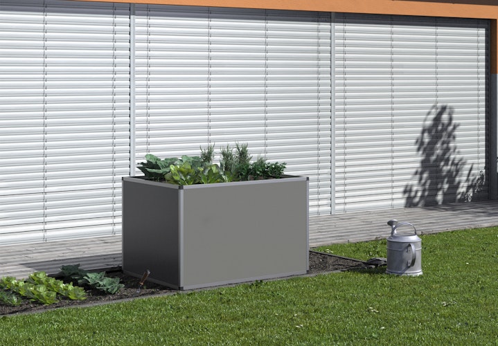 KGT Aluminium Hochbeet 130 - Profile pressblank - B1,21 x T0,91 x H0,77 m - 700 l