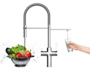 Vorschaubild 3 Wege Wasserhahn Küchenarmatur, FC, mit 360° schwenkbarem Auslauf, abnehmbare 2 strahl Handbrause, Verchromt