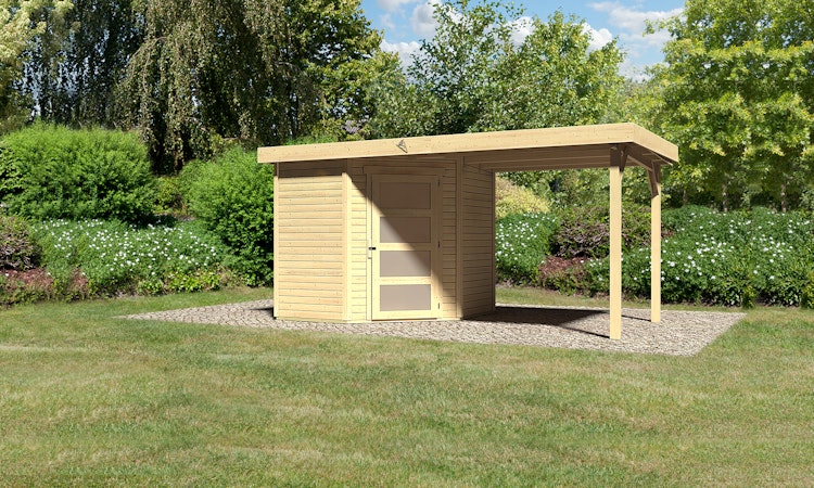 Karibu Woodfeeling Gartenhaus Schwandorf 3/5 inkl. 240 cm Schleppdach - 19 mm