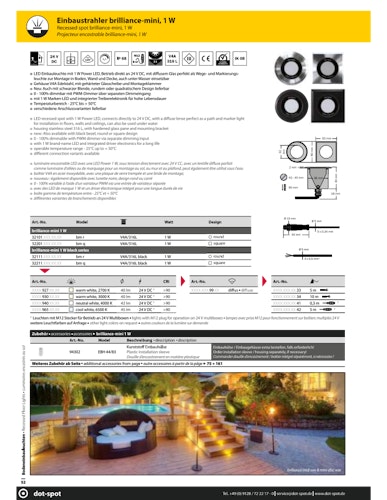 DotSpot bm r; 1 W; 3000 K; diffuse; 10m