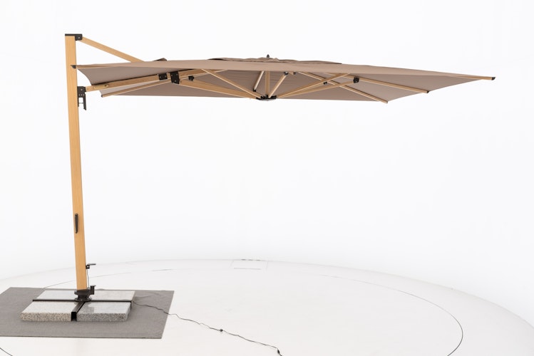 doppler Pendelschirm ALU WOOD 400 x 300 LED, Aluminium Esche-Optik / 100 % Polyester 180 g/m²