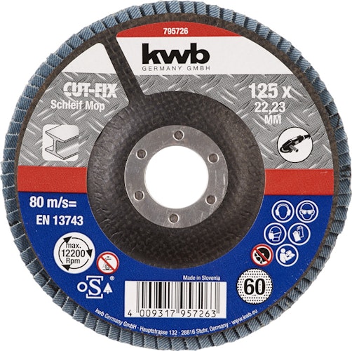 kwb CUT-FIX Schleifmop 125 K 60 LS 795726