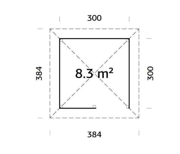 Palmako Pavillon Bianca 8,3 m² Set 103