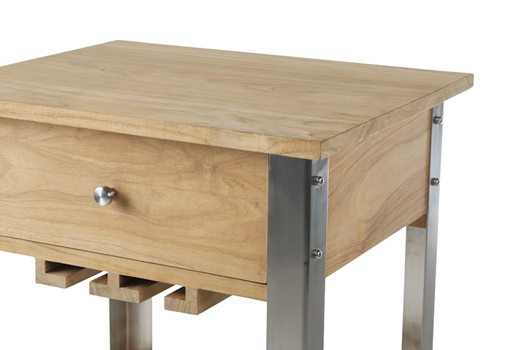 Diamond Garden Weintrolley MERLOT, Edelstahl / Premium Teak