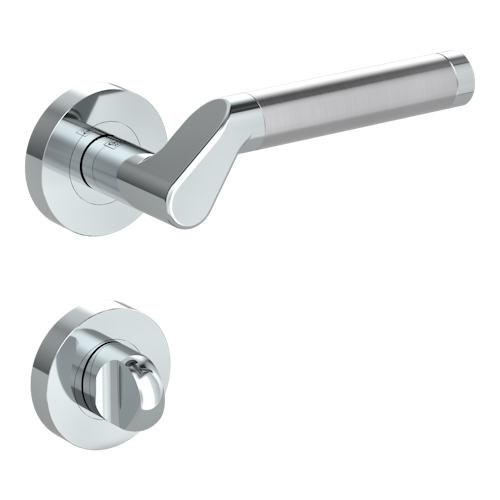 Griffwerk CORINNA Schraubtechnik GK4 -Chrom/Edelstahl Rosettengarnitur -Schraubt. -WC -TS 40-45mm