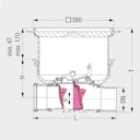 Vorschaubild KESSEL - Staufix Control Rückstaudoppelverschluss für Einbau in die Bodenplatte - schwarze Abdeckung