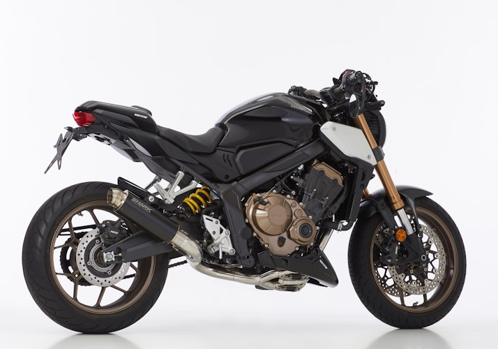 SHARK KOMPLETTANLAGE Aluminium eloxiert schwarz SRC 4 für HONDA CB650R,CBR650R EURO4  