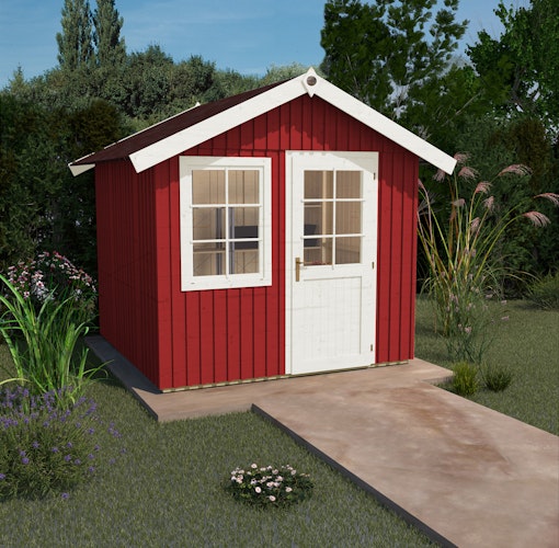 Weka Schwedenhaus 410 mit extra hoher Tür - 44 mm (aufgedoppelt)