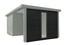 Wolff Finnhaus Seitenwand mit Fenster feststehend Terrasse 24 für Premium Metall GartenhäuserZubehörbild