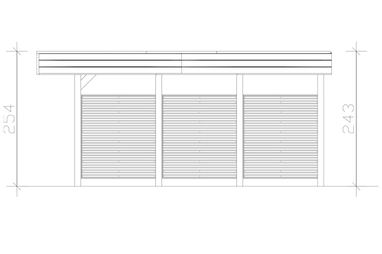 Skan Holz Carport Friesland Hybrid Set 13 557x555 cm inkl. Rück- und Seitenwände aus Aluminium