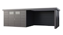 Vorschaubild Telluria Metallgerätehaus Classico 3330 mit Lounge Anbau large (ca. 344 cm Breite) inkl. 2 Fenstern