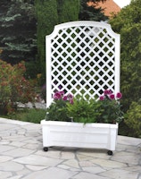 KHW Calypso Pflanzkasten auf Rollen mit Bewässerungssystem + Spalier