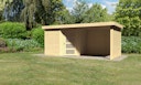 Vorschaubild Karibu Woodfeeling Gartenhaus Schwandorf 3/5 inkl. 275 cm Schleppdach/Seiten- und Rückwand