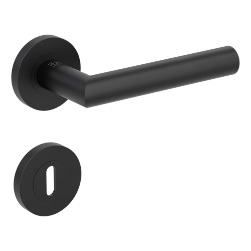 Griffwerk LUCIA PROFESSIONAL PVD+ Schraubtechnik GK3 Rosetten rund Buntbart Graphitschwarz PVD+