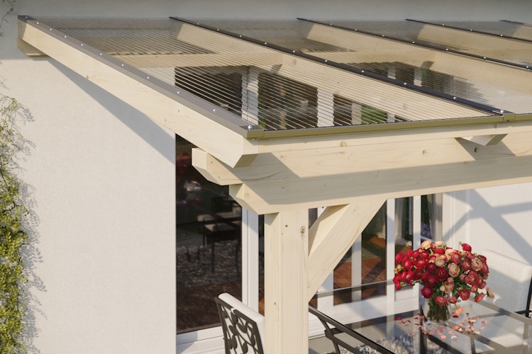 Skan Holz Terrassendach Ancona Leimholz o. Mittelpfosten 434 cm