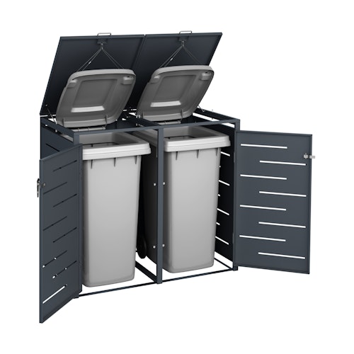 T&J OSKAR Mülltonnenbox 132 x 80 x 116 cm Anthrazit