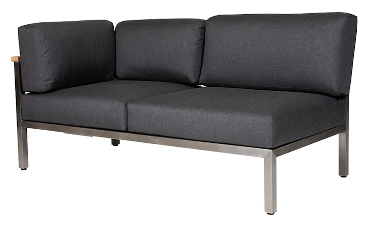 Diamond Garden Eckkissen GOMERA Sun & Rain, Tuvatextil (100 % Polyacryl) Schwarz/Silber