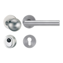 Vorschaubild Griffwerk LUCIA PROFESSIONAL Schraubtechnik -Edelstahl matt Schutzrosettengarnitur -Knopf R3 -ZA -Kombi-Innenrosettensatz rund
