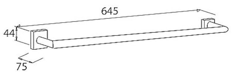Bravat Badetuchstange Quaruna - 64,5 cm, chrom