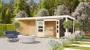 Vorschaubild Karibu Woodfeeling Gartenhaus Kandern 6/7 mit 300 cm Schleppdach/Seiten- und Rückwand